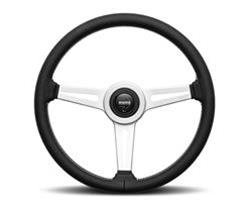 Steering Wheel, Retro Series, Leather, Aluminum, Silver, Each