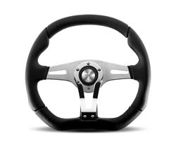 Steering Wheel, Trek R, Leather, Aluminum, Silver/Chrome, Each