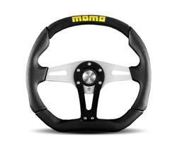 Steering Wheel, Trek, Suede/Leather, Aluminum, Silver/Black, Each