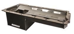 Oil Pan, Street/Strip, Dart LS Next Block, Wet Sump, Rear Sump, 6 in. Depth, 7 qt. Capacity, Steel, Black Powdercoated, Each