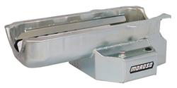 Oil Pan Oval Track Clear Zinc Steel Stage I Pre-80 SBC 8 Qt.