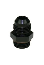 Fittings and Adapters, AN O-Ring Adapter Fittings, Straight, Aluminum, Black Anodized, -8 AN Male AN, -8 AN Male Straight Cut O-ring, Each