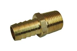 Fitting, Adapter, NPT to Hose Barb, Straight, Brass, Natural, 1/2 in. NPT, 5/8 in. Hose Barb, Each