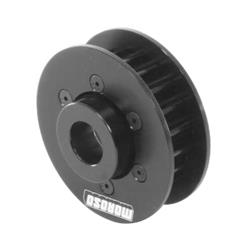 Alternator Pulley, Aluminum, Black, Radius Tooth, 20-Teeth, 0.500 in. Wide Belt, 0.590 in. Shaft, Each