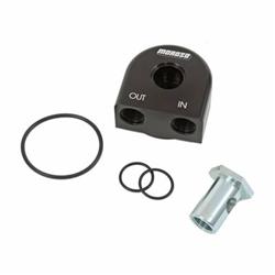 Oil Filter Bypass Adapter, Aluminum, Black Anodized, 13/16-16 in. Thread, -10 AN O-Ring Inlet/Outlet, Each