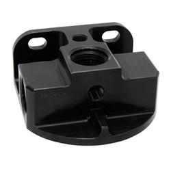 Oil Filter Mount, Billet Aluminum, Black Anodized, Single Filter, -12 AN Inlet/Outlet, Each