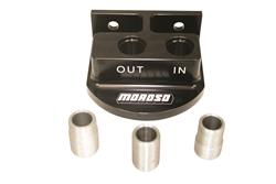 Oil Filter Mount, Billet Aluminum, Black Anodized, Single Filter, -10 AN Inlet/Outlet, Each