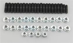 Oil Pan Studs, Black Oxide, Hex Nut, Chevy, Pontiac, Big Block/V8, Kit