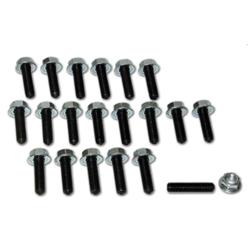 Oil Pan Studs, Black Oxide, Hex Nut, 6mm, for use on Acura®, Dodge, Honda®, Mazda, Plymouth, Set of 22