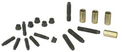 Oil Pan Studs, Black Oxide, Hex Nut, Chevy, Big Block, Kit