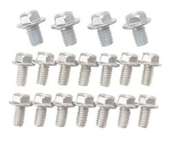 Oil Pan Bolts, Cadmium, Hex Head, Chevy, Oldsmobile, Small Block/V8, Set of 18