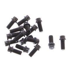 Header Fasteners, Bolts, Hex Head, Steel, Black Oxide, Ford, GM, Mercury, Mopar, Set of 16