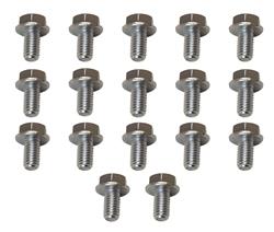 Automatic Transmission Pan Bolts, Hex-flange, Steel, Zinc Plated, GM, 200-4R, 200-R4, 4L60E, 700R4, Set of 17