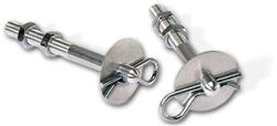 Hood Pins, Hairpin-Style, 4 in. Long, 3/8 in. Diameter, Aluminum, Natural, Kit