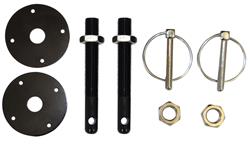 Hood Pins, Torsion Pin, 1/2 in. Diameter, Aluminum, Black, Kit