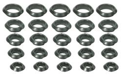 Grommet Assortment, Rubber, Black, 25 Pieces, Plastic Storage Case, Set