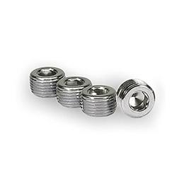 Fittings, Internal Allen Head Pipe Plug, 3/8 in. NPT, Steel, Chrome, Set of 4