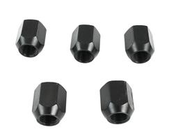 Lug Nuts, Conical Seat, Open End Design, Steel, Black Oxide, 12mm x 1.50 RH Thread Size, Set of 5