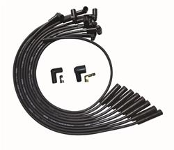 Spark Plug Wires, Ultra, BBC, Over Valve Covers, HEI, Straight Plug Boots, Black, Set