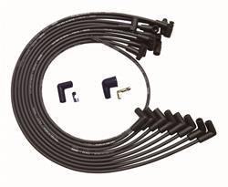 Spark Plug Wires, Ultra, BBC, Under Headers, HEI, 90 Degree Plug Boots, Black, Set