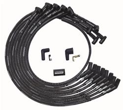 Spark Plug WIres, Ultra, Chevy SB, Under Header, 135 Degree Plug Boots, HEI, Sleeved, Black, Set