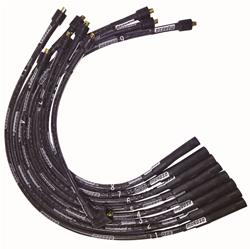Spark Plug WIres, Ultra, SBM, Straight Plug Boots, Sleeved, Non-HEI, Black, Set