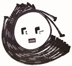 Spark Plug WIres, Ultra, SBF 351W, 135 degree Plug Boots, HEI, Sleeved, Black, Set