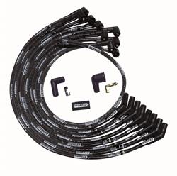 Spark Plug WIres, Ultra, SBF 351W, 135 degree Plug Boots, Non-HEI, Sleeved, Black, Set