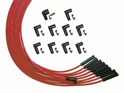 Spark Plug Wires, Ultra, Universal, V8, Straight Plug Boots, HEI, Red, Set