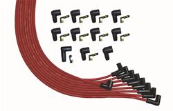 Spark Plug Wires, Ultra, Universal, V8, 90 Degree Plug Boots, Non-HEI, Red, Set