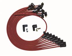 Spark Plug WIres, Ultra, Chevy SB, Over Valve Covers, 90 Degree Plug Boots, Non-HEI, Red, Set