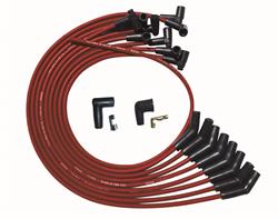 Spark Plug WIres, Ultra, Chevy SB, Over Valve Covers, 135 Degree Plug Boots, HEI, Red, Set