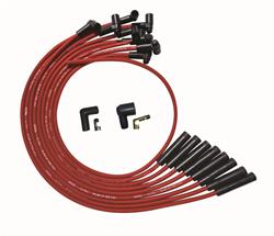 Spark Plug Wires, Ultra, BBC, Over Valve Covers, HEI, Straight Plug Boots, Red, Set