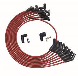 Spark Plug Wires, Ultra, BBC, Over Valve Covers, 135 Degree Plug Boots, HEI, Red, Set