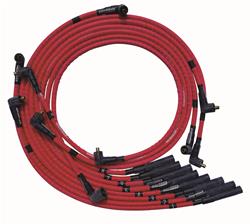 Spark Plug Wires, Ultra, BBM, Sleeved, Straight Boots, Non-HEI, Red, Set