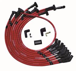 Spark Plug WIres, Ultra, SBF, 135 degree Plug Boots, Non-HEI, Sleeved, Red, Set