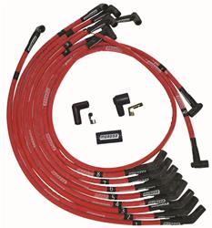 Spark Plug WIres, Ultra, SBF 351W, 135 degree Plug Boots, HEI, Sleeved, Red, Set