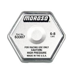 Radiator Cap, Steel, Hexagon, Moroso Logo, 6-8 psi, Each