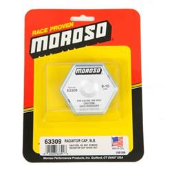 Radiator Cap, Steel, Hexagon, Moroso Logo, 8-10 psi, Each