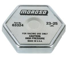 Radiator Cap, Steel, Hexagon, Moroso Logo, 23-25 psi, Each