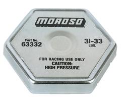 Radiator Cap, Steel, Hexagon, Moroso Logo, 31-33 psi, Each