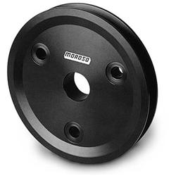 Crankshaft Pulley, V-Belt, 1-Groove, 5.25 in., Aluminum, Clear Anodized, Chevy, Small Block, Short Pump, Each