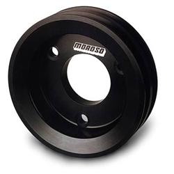 Pulley, Crankshaft, Billet Aluminum, V-Belt, 5.40" OD, Black Hardcoat Anodized, Chevy, Big Block, Each