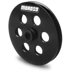 Power Steering Pulley, V-Belt, 1-Groove, Aluminum, Black Powdercoated, .664 in. Bore, Chevy, Each