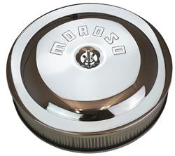 Air Filter Assembly, 14 in. Diameter, Round, Steel, Chrome, Moroso Logo, 3 in. Filter Height, Each