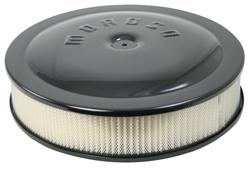 Air Cleaner Top, 14 in. Diameter, Aluminum, Clear Powdercoated, Moroso Logo, Each