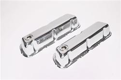 Valve Covers, Tall, Steel, Chrome, Plain, Ford, Small Block, Pair