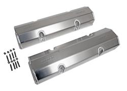 Valve Covers, Tall, Aluminum, Natural, Moroso Logo, 3.38 in. Tall, Chevy, Small Block, Pair