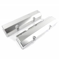 Valve Covers, Tall, Aluminum, Natural, No Logo, 3.38 in. Tall, Chevy, Small Block, Pair