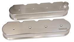 Valve Covers, Tall, Centerbolt, Billet Aluminum, Natural, Moroso Logo, Chevy, Small Block LS, Pair